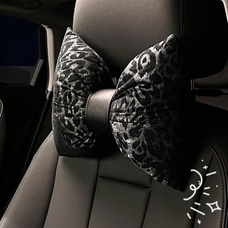 Leopard print car headrest and neck pillow, comfortable car soft and comfortable neck pillow, car interior supplies