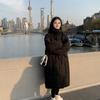 Long Down Cotton-padded Clothes for Women's Winter New Elegant Hooded Thickened Over the Knee Small Cotton-padded Coat for Women
