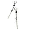 Dark Aesthetics Gothic Sliver Color Cross Sword Pendant Dangle Earrings for Women Halloween Witchcraft Jewelry Rock  Accessory