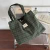 Autumn Ctrast Color Plaid Woolen Shoulder Bags for Women Retro Large Capacity Ladies Tote Bag Casual Travel Female Handbags