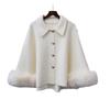Autumn and Winter New Knitted Double-sided Woolen Cloak Light Luxury Fluff High-end Temperament Coat Shawl Women