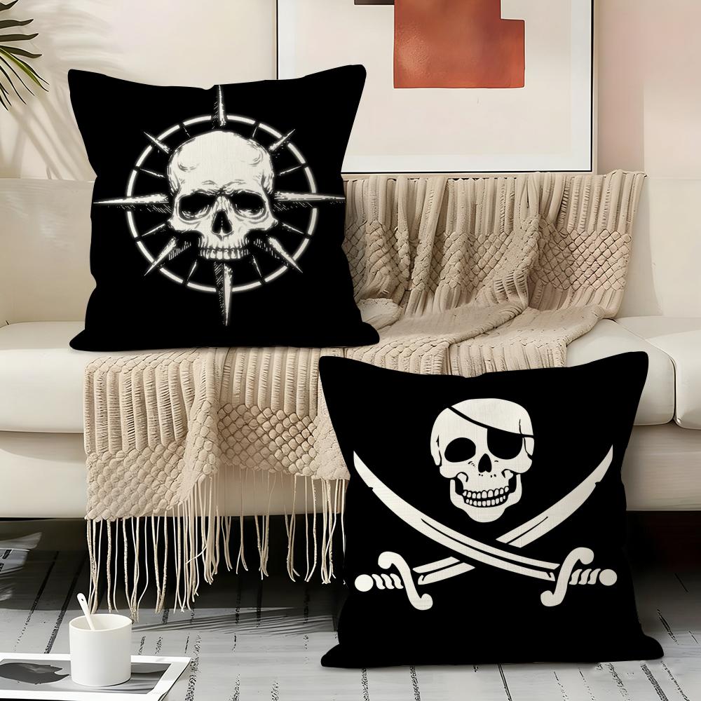 Skull Crossbones Pillow Case Pillowcase, Double-sided Printed, Sofa Cushion, Bedroom Headboard Pillow