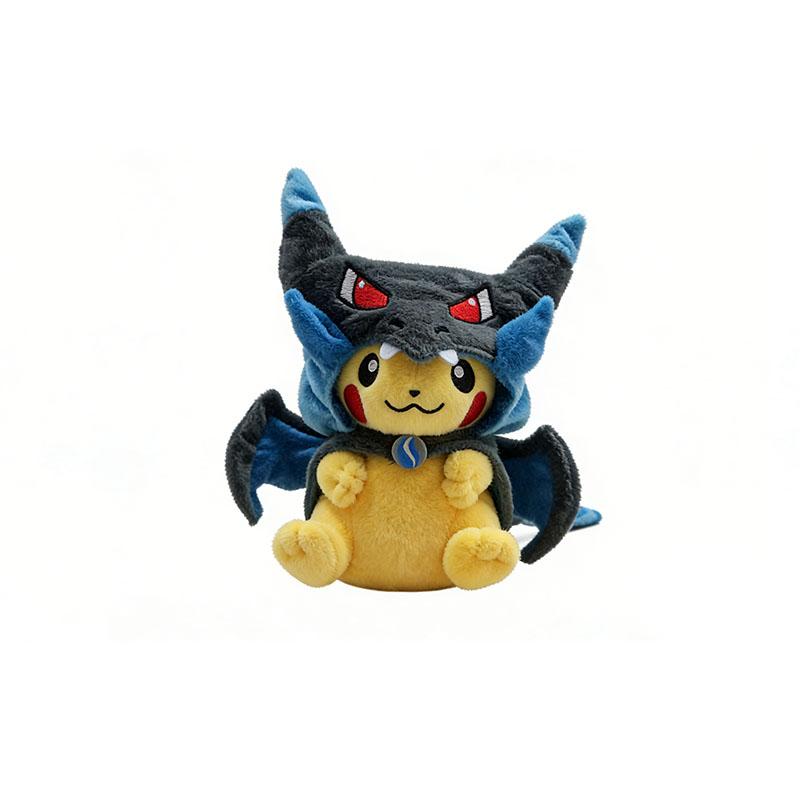 ( 21cm ) 4 Styles Cosplay  Plush Mega Shiny Charizard XY Pikachu Cloak Stuffed Toy Cartoon Soft Doll