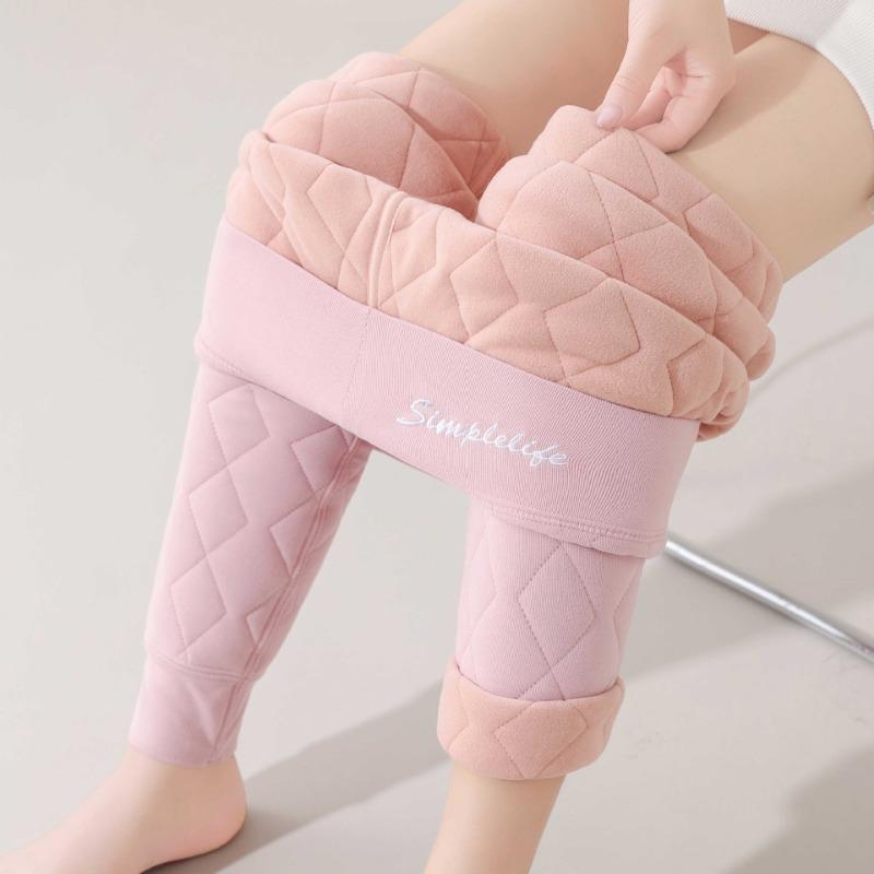 

1 брюки женские зимние верхняя одежда флисовые утепленные леггинсы с высокой талией большого размера очень толстые кальсоны для сохранения тепла XXL fits 150-85kg фиолетовый