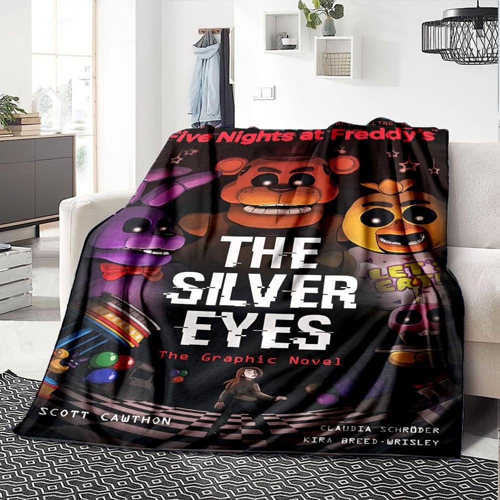 Silver Eyes Graphic Novel Flannel Blanket Super Soft Warm Cozy Blanket for Sofa Bed Office Travel All‑Season Home Decor Gift
