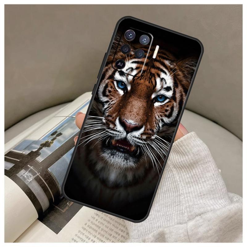 Tiger Face Case For Oppo A74 A94 A54 A18 A38 A58 A78 A98 A80 A60 A40 A96 A76 A16 A15 A17 A57 A77 A5 Pro