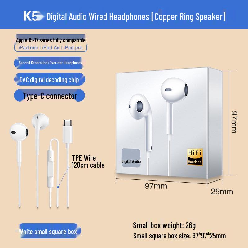 Typ-C Kopfhörer mit Fernbedienung für Vivo, Huawei, Samsung, Xiaomi, Oppo