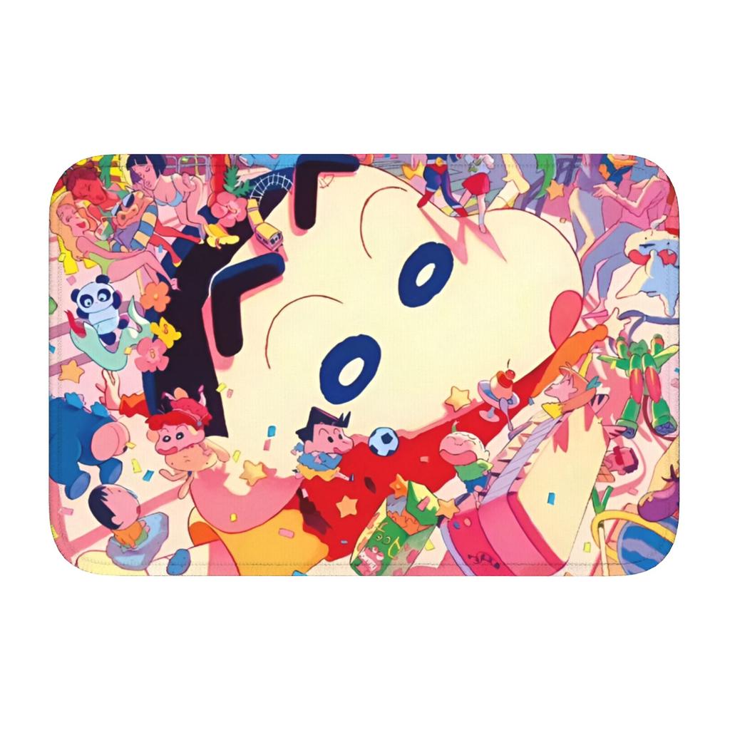 Crayons Shin-chans Cute Anime Doormat Non-Slip Bath Kitchen Welcome Mat Toilet Door Floor Entrance Carpet Rug Footpad