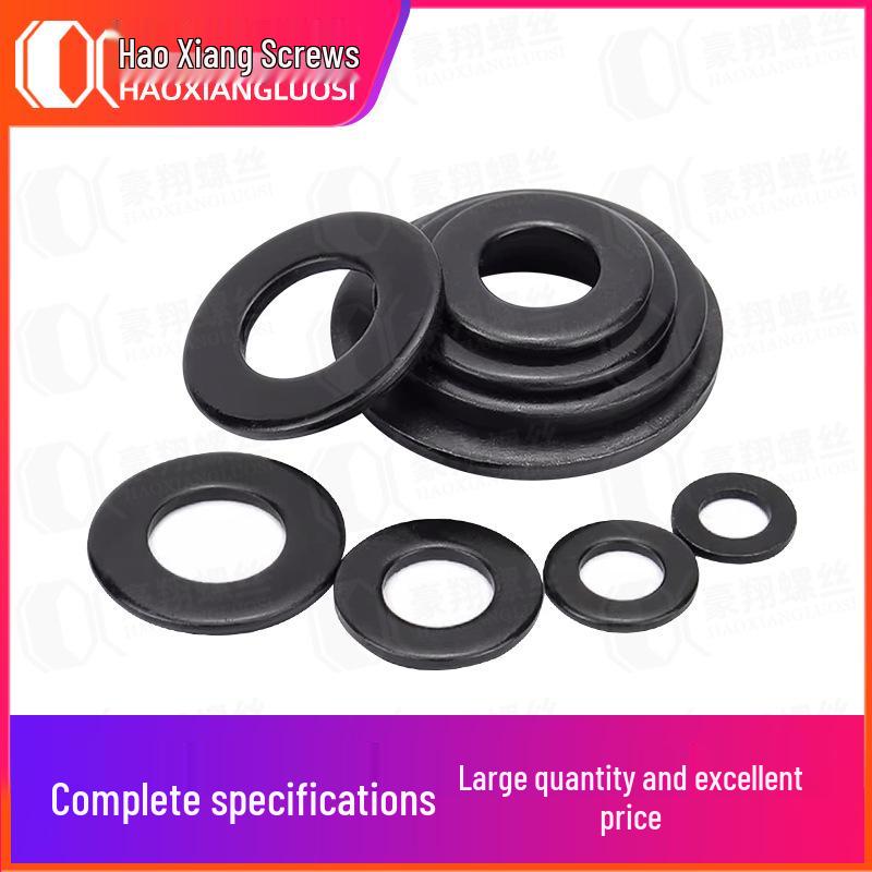 8.8 Grade Blackened Iron Flat Washer for Screws - Sizes M4, M5, M6, M8
