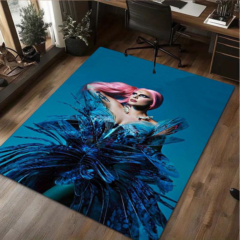Tappeto Lady Gaga - Tappeto per la casa Tappeto decorativo per ufficio Per soggiorno Camera da letto Zerbino Tappeto da pavimento Tappeto per area sedia da computer