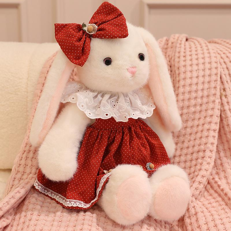 New running rabbit doll plush toy soothing doll teddy bear baby clothes bear doll throw pillow birthday gift