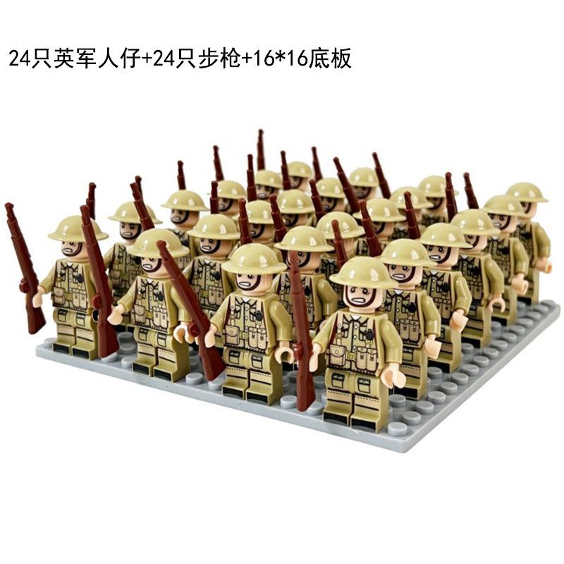 24PCS World War II Troops, American, Soviet Union, China, British Soldiers, Mini Action Figures, Humanoid Dolls, Toy Boys.