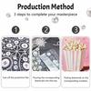 Pink Popcorn Bucket Pearl Art Painting with Frame Shiny Bead Canvas Creative Leisure Craft for Modern Wall Decor Gift Home Decoration