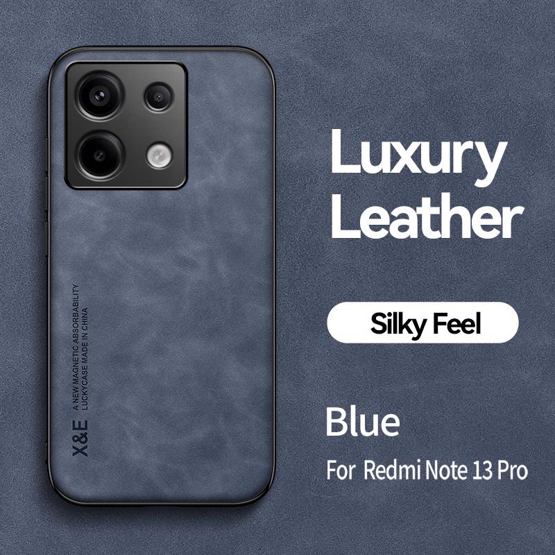 For Xiaomi Poco X6 5G Case Leather Magnetic Car Holder Plate Phone Cases For PocoX6 Poko Little X6 Pocco X 6 5G Soft Back Cover