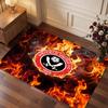 Sheffield United Football Print Crystal Velvet Rug, Comfortable Water Absorbent Non Slip Indoor Floor Carpet
