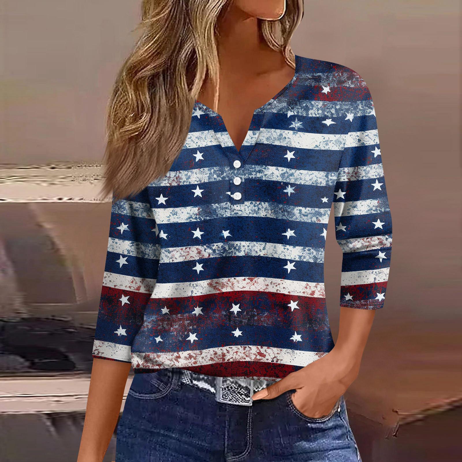 

Женские топы с принтом в винтажном стиле, повседневные свободные рубашки с V-образным вырезом больших размеров M тёмно-синий