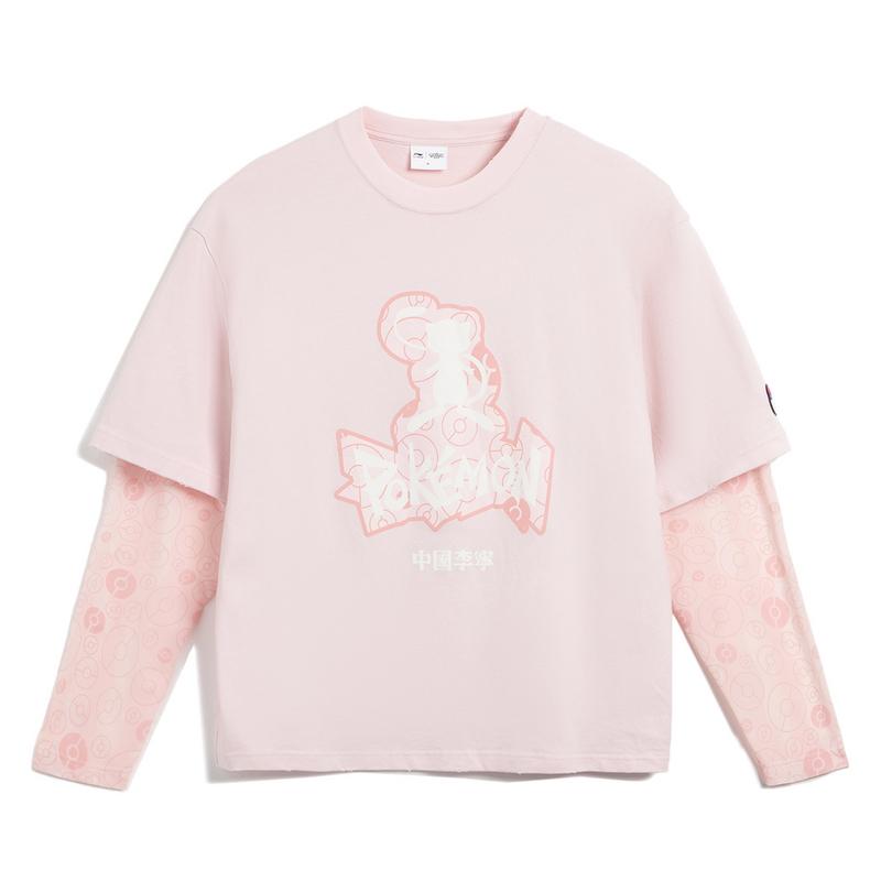 

Li Ning X Pokémon Свободная футболка с коротким рукавом в стиле пэчворк Женские топы AHSVD06-1