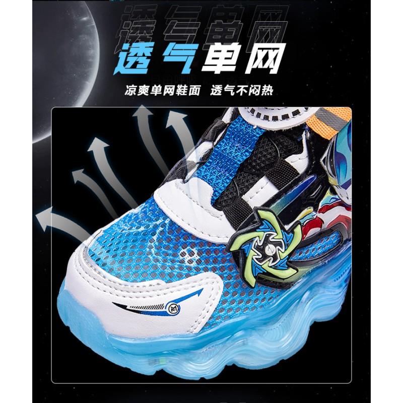 Scarpe stile giovanile Scarpe da corsa luminose per ragazzi Bambini Età 4-16 Sneakers in rete traspirante con fibbia rotante Leggere Antiscivolo Outdoor