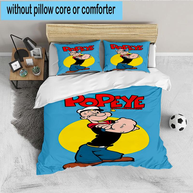 Popeye's Strength Displayed 3PCS Bedding set,Ideal for 1pc Duvet Cover And 2pcs Pillowcases Perfect for Fan gift,Ideal for Bedroom, Dormitory