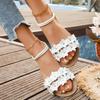 2026 New Summer Casual Sandals Open-toed Women Flats Women Sandals Elegant Flower Design Casual Lightweight Comfortable Shoes