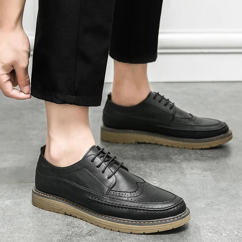 Модные новые модные мужские туфли-оксфорды ручной работы в британском стиле — фото 3