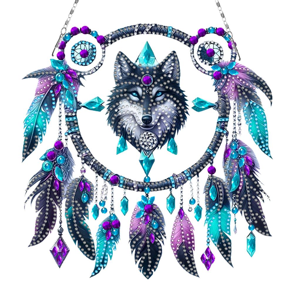 Wing Dream Catcher 5D DIY Diamond Painting Dots Pendant DIY Diamond Art Pendant Kit Diamond Painting Ornaments for Art Crafts