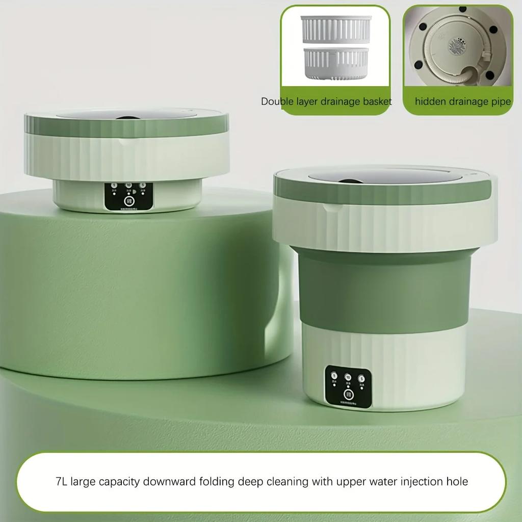 7L Portable Small Foldable Washing Machine, Suitable For Socks, Underwear, Underwear, Household Mini Washing Machine