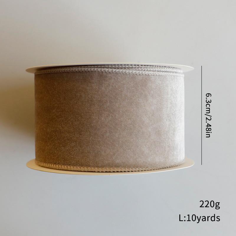 Ribbon Christmas Velvet With Solid Color Design For Scrapbooking And Gift Decor