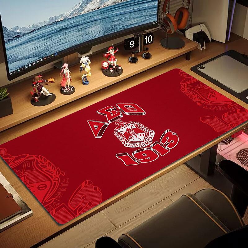 Delta Sigma Theta Crest Large Size Mouse Pad Large Gaming Table Cushion Nonslip Laptop Tablet Big Mousepad Xxl Mat Mini Pc Playmat With Lock Edge