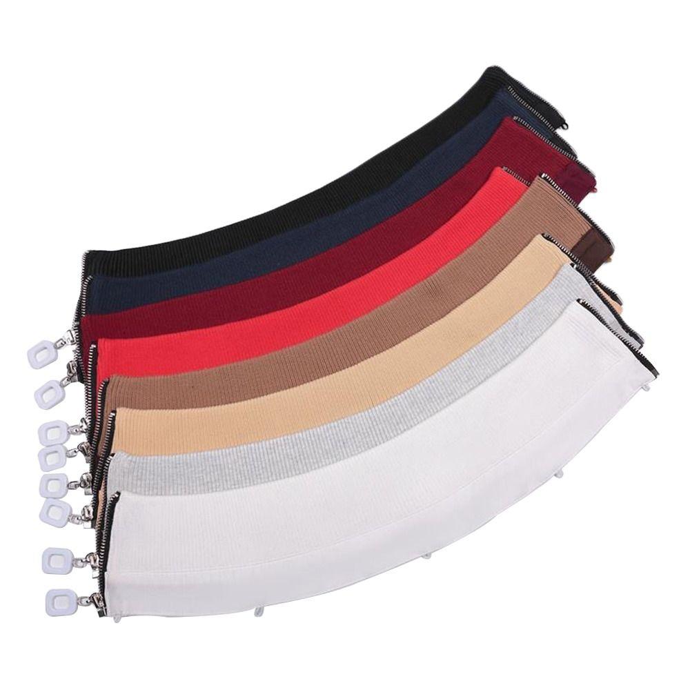 With Zipper Detachable False Collar Washable Rib False Collar Neck Scarf Shawl Wrap Down Jacket