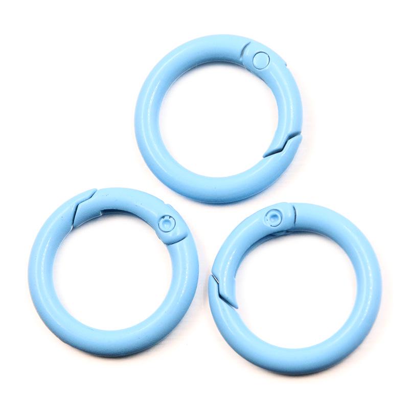23mm DIY Metal Monochrome Spring Ring Keychain - 15 Colors
