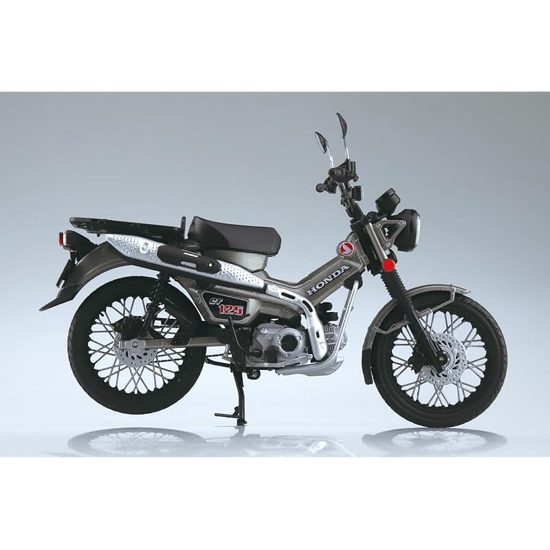 Skynet 1/12 Scale Finished Honda CT125 Motorcycle in Matte Armored Silver Metallic