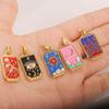 mysterious Personality Tarot card charm for women Oil-Dripping Stainless Steel Gold Color Pendant DIY Making Jewelry Accessories