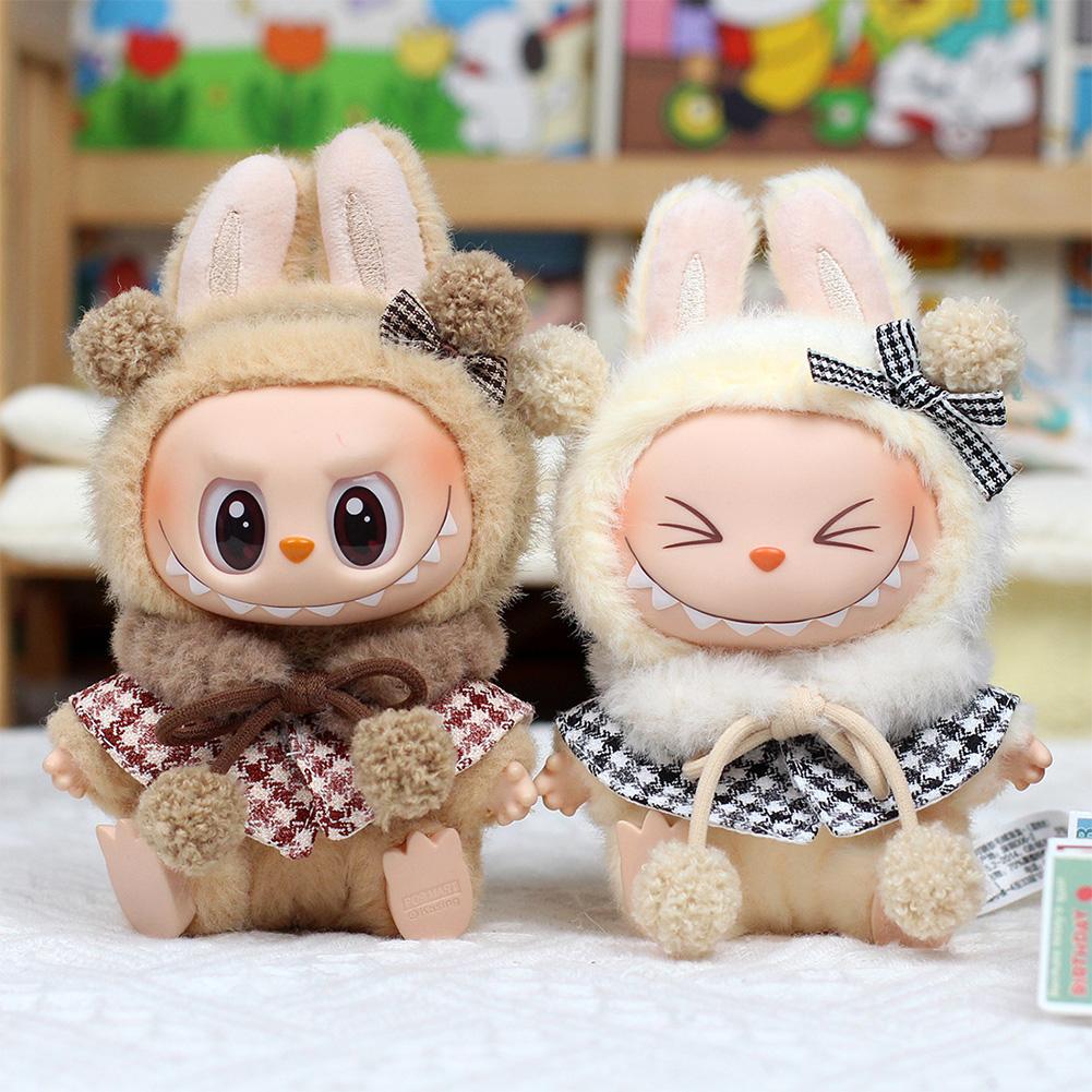 For Labubu 15/17cm Doll Stylish Overalls Clothes Set Pendant Cute Clothes with Fragrant Style For V1/V2 Labubu