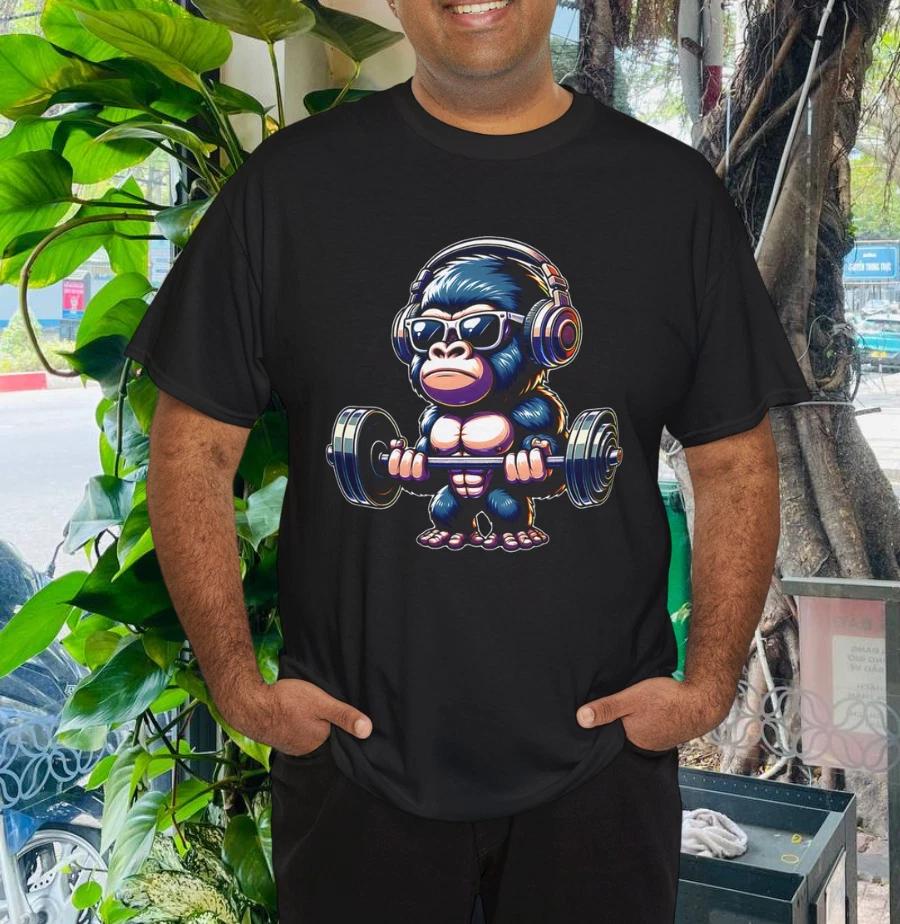 Горилла Смешная Футболка для Тренировок в Зале, Бодибилдинга, Фитнеса XL