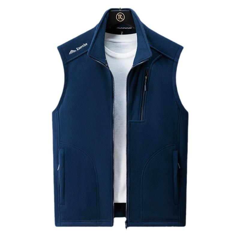 Spring and Autumn Plus Size Men's Fleece Vest Casual Fleece Thermal Vest Outdoor Casual Vest Jacket