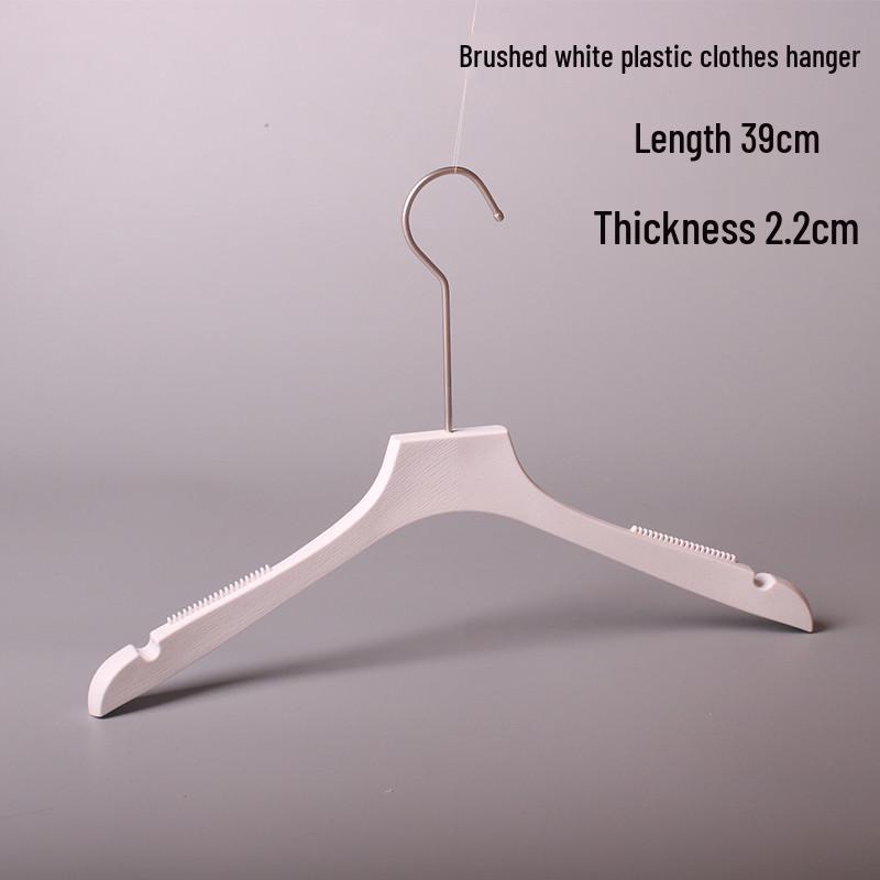 White Plastic Women's Clothing Hanger with Pant Clips for Live Streaming and Household Use