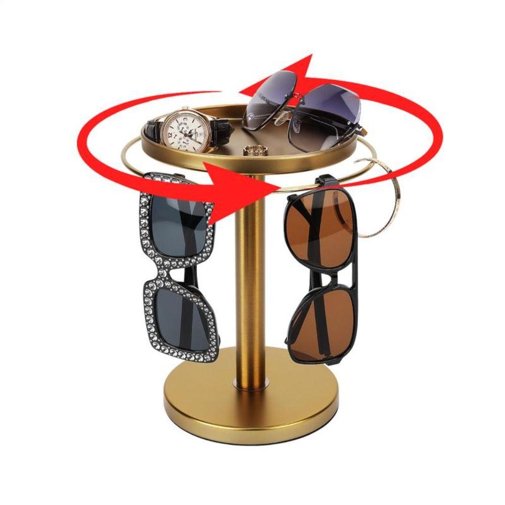 With Tray Eyeglass Display Rack Stainless Steel Sunglasses Holder Glasses Stand Organizer  for Desk