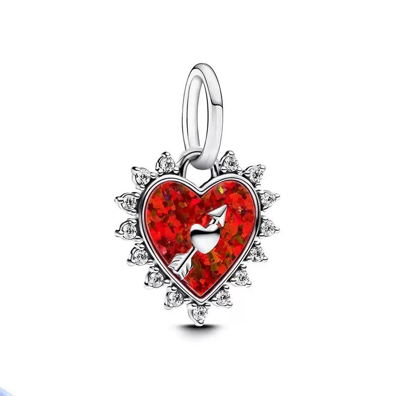 Letter Mom Pendant S925 Pure Silver Bird Heart Sun Moon Charm Snake Bone Chain Beads Accessories Women's Jewelry Gift
