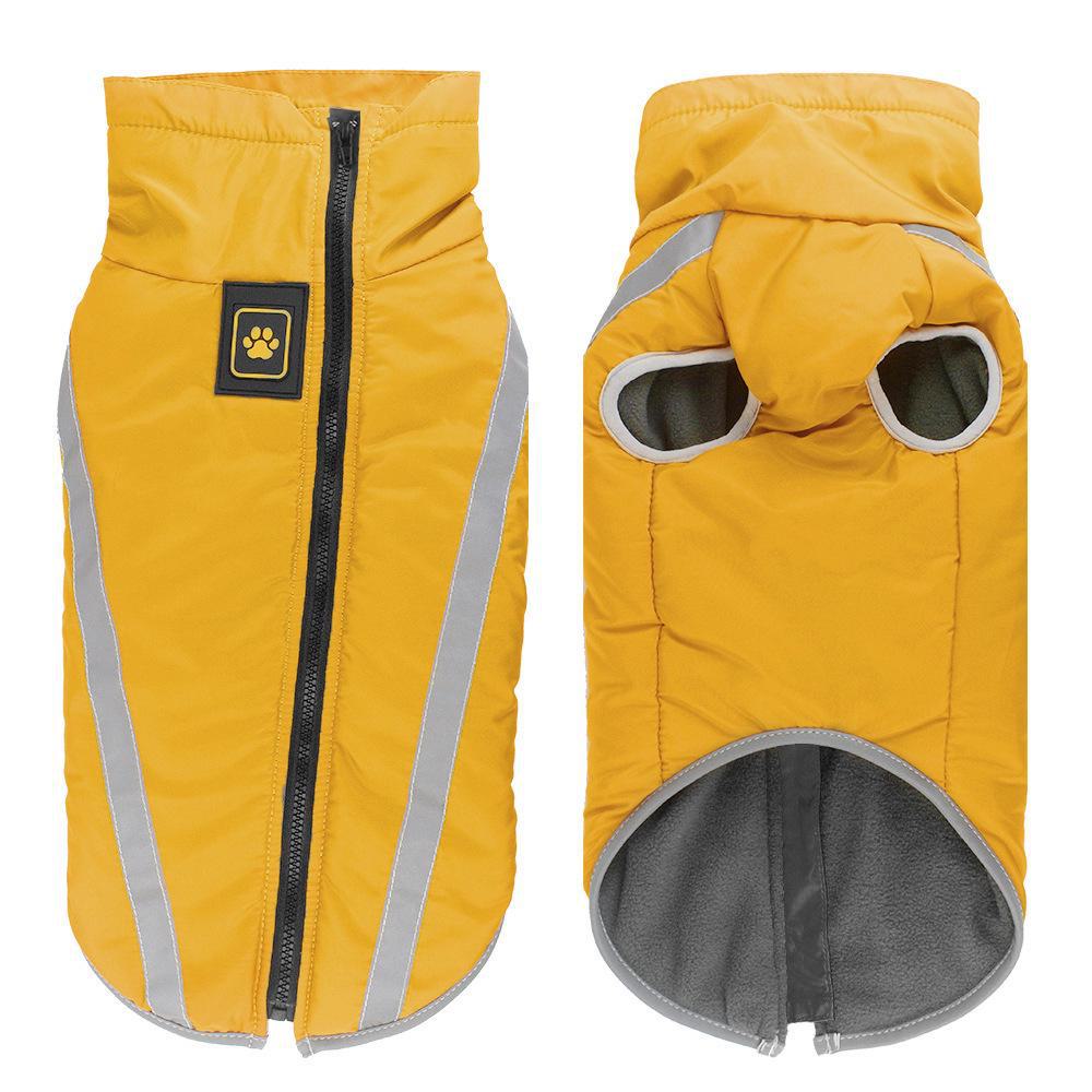 Large Dog Reflective Jacket: Cozy Velvet-Lined Cotton for Autumn & Winter