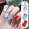 3Pcs Nail Polish Glue Set, Solid Color Glue Glitter Sequins Phototherapy Nail Polish Glue