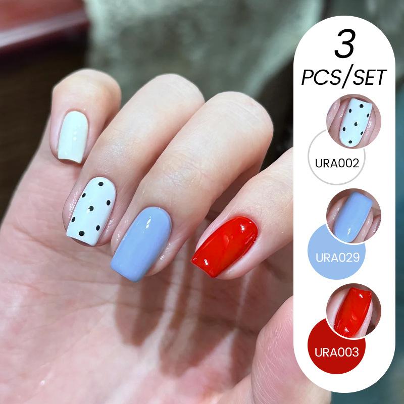 3Pcs Nail Polish Glue Set, Solid Color Glue Glitter Sequins Phototherapy Nail Polish Glue