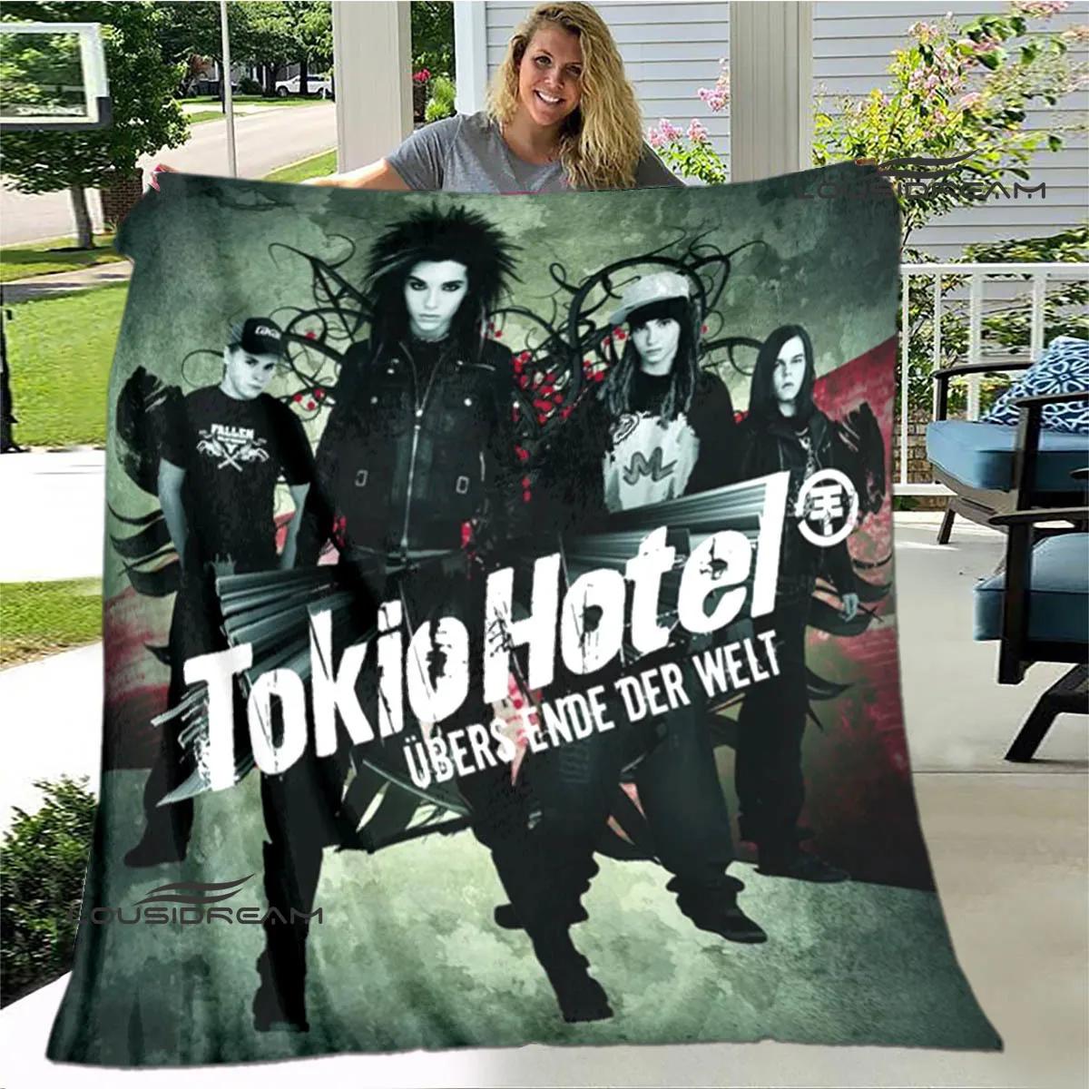 Одеяло с принтом группы Tokio Hotel Детское теплое одеяло Мягкое уютное одеяло из фланели Одеяло для дивана-кровати Дорожное одеяло Подарок на день рождения 30x40in