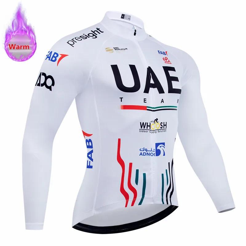 Uae Team 2026 Winter Cycling Clothing Thermal Fleece Bicycle Jersey Set MTB Clothes Road Bike Uniforme Ropa Ciclismo Invierno
