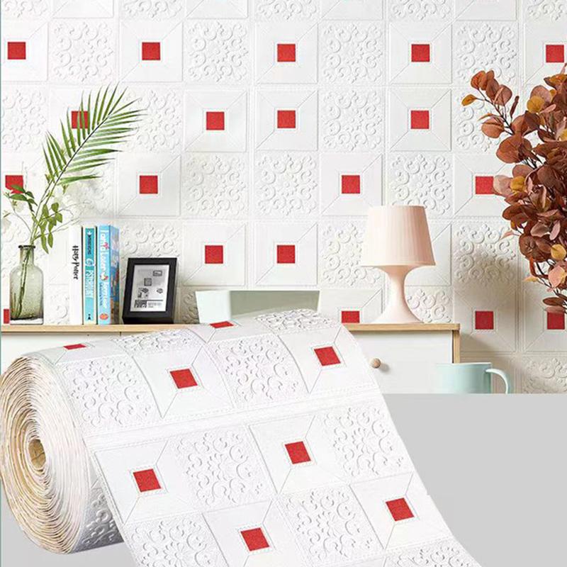3D brick pattern decoration waterproof moisture-proof and mildew proof wall panel wallpaper DIY bedroom kitchen background wall