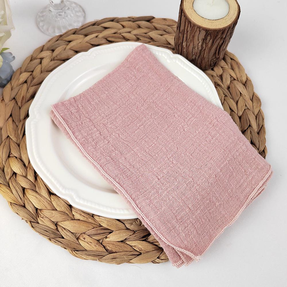 40x40cm Raw Fringed Trim Cloth Napkins Cotton Fabric Soft Reusable Retro Burrs Tea Towel Rustic Wedding Parties Decor