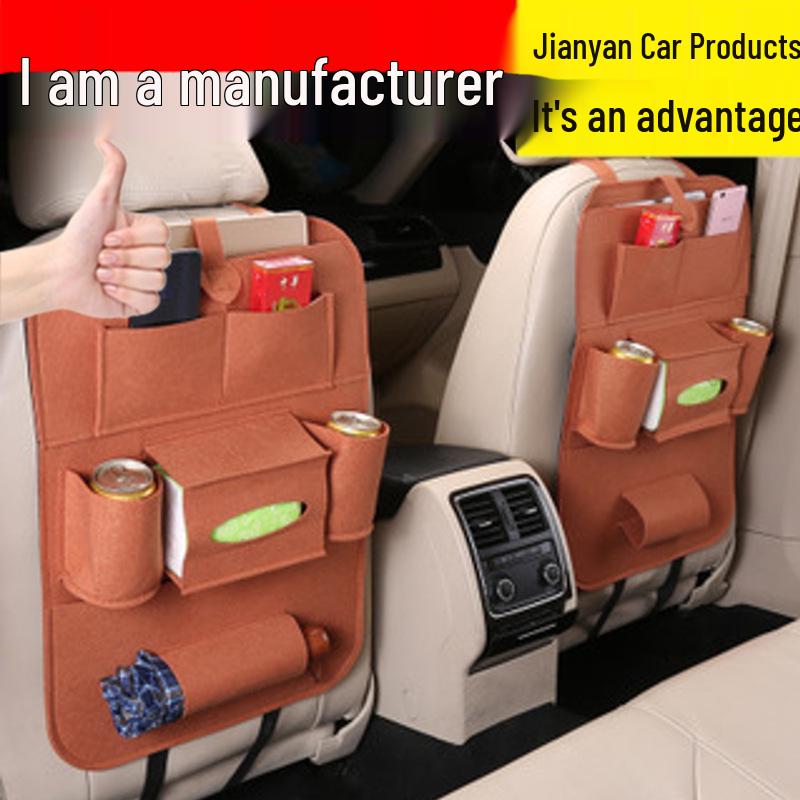 Car Seat Back Organizer - Hanging Felt Storage Bag for Vehicle Interior