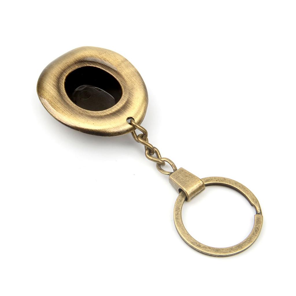 Antique Cowboy Hat Shaped Key Ring Holder Stylish Copper Alloy Pendant Keychain Ornament For Outdoor Enthusiasts