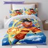 Son Goku Pattern Bedding,Quilt Set Quilt Cover Pillowcase Home Birthday Gift (1 * Duvet Cover + 2 * Pillowcase, Without Core)