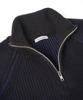 BIRBANTE Multi-Blend Half Zip Knit - Black/Navy